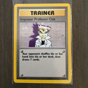 1990’s rare vintage Imposter Professor Oak Trainer Pokémon card 73/102